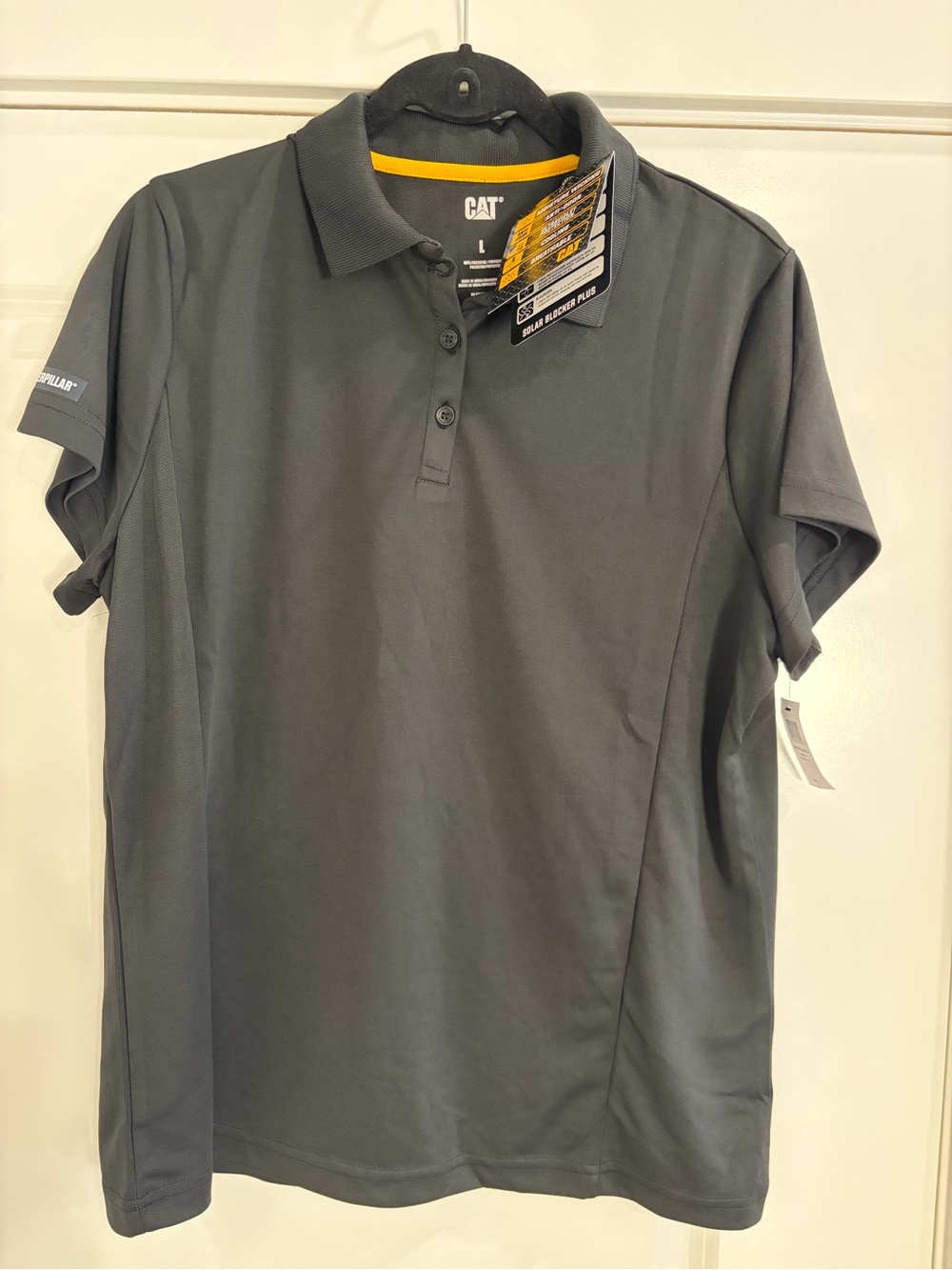 Women’s Dark Gray Polo CAT Shirt - Performance Short Sleeve NWT